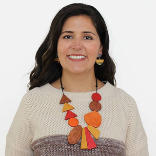 Sylca Designs Orange Long Alexis Necklace - Statement Boutique