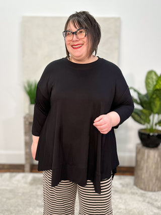 Alembika Essential Trapeze Top, Black - Statement Boutique