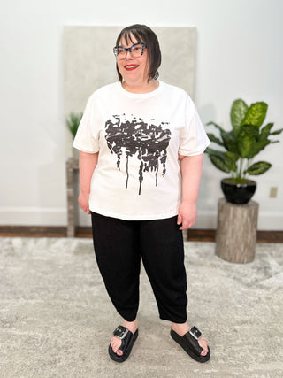 Alembika Urban Graphic Front Boxy Tee, White - Statement Boutique
