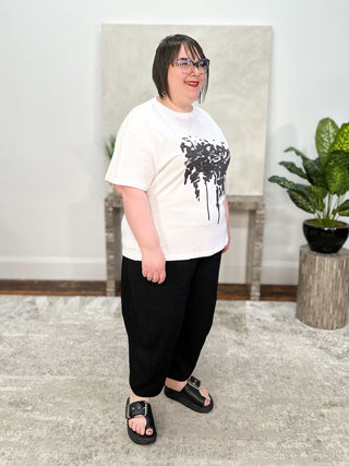 Alembika Urban Graphic Front Boxy Tee, White - Statement Boutique