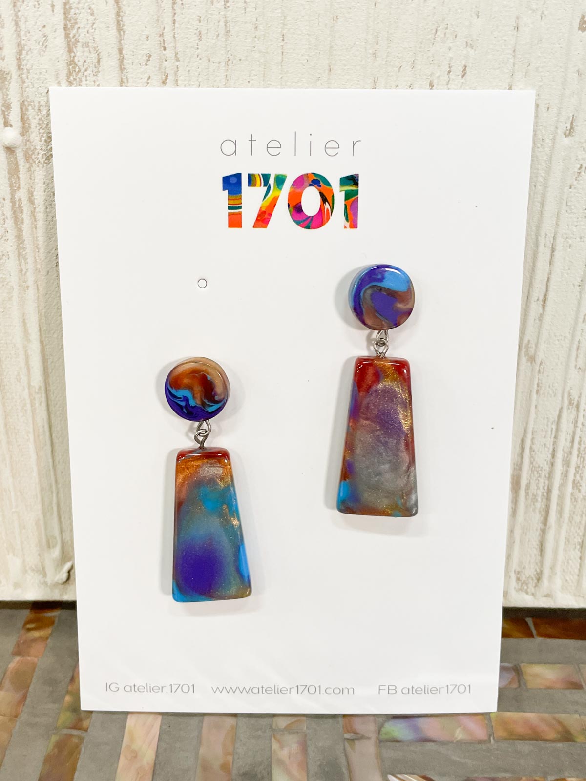 Atelier 1701 Geometric Post Drop Earrings, Mix - Statement Boutique