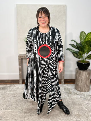 Bread & Butter Large Circle Necklace, Black/Red - Statement Boutique