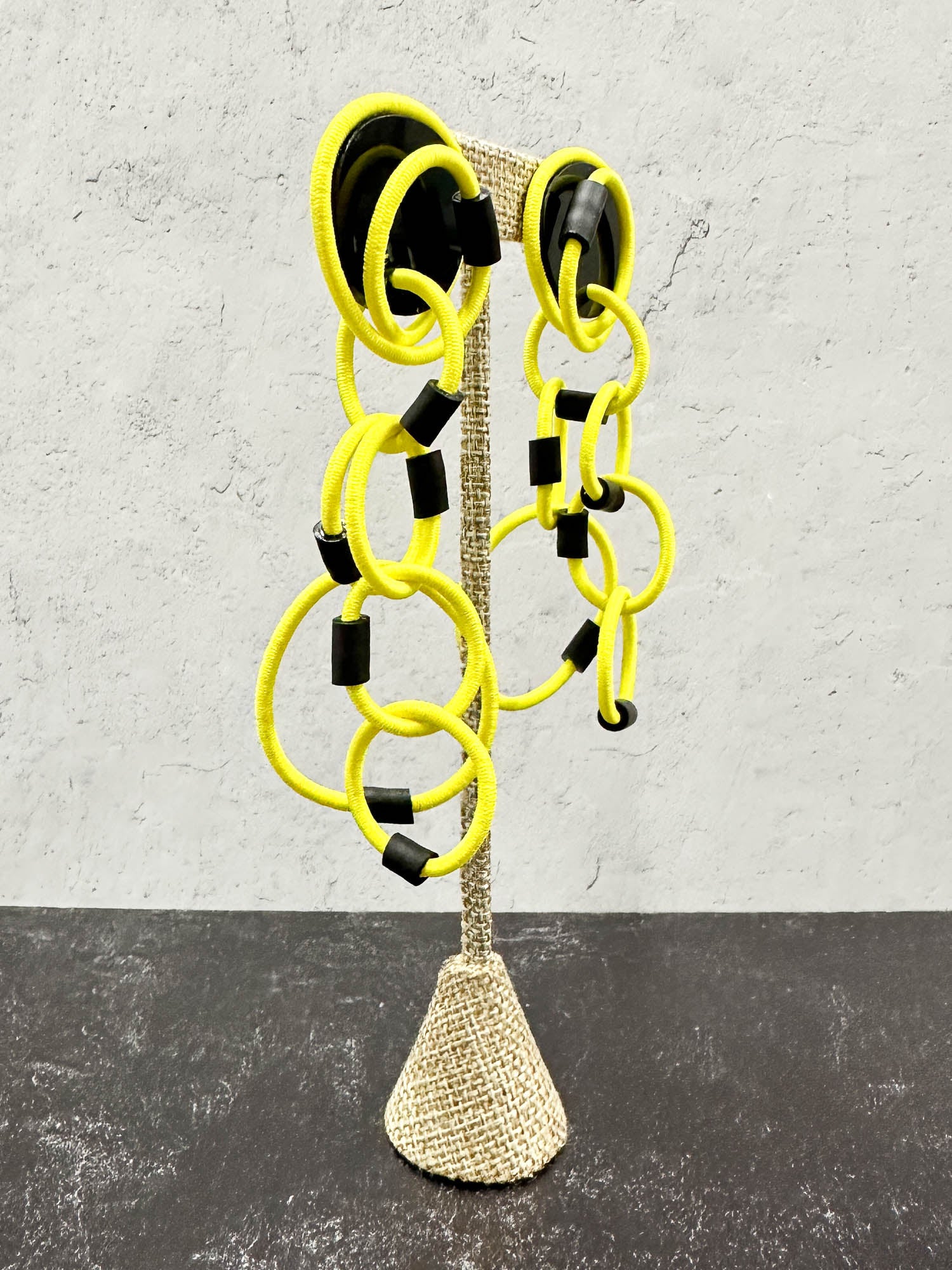 Christina Brampti Elastic Cord Drop Post Earrings, Yellow - Statement Boutique