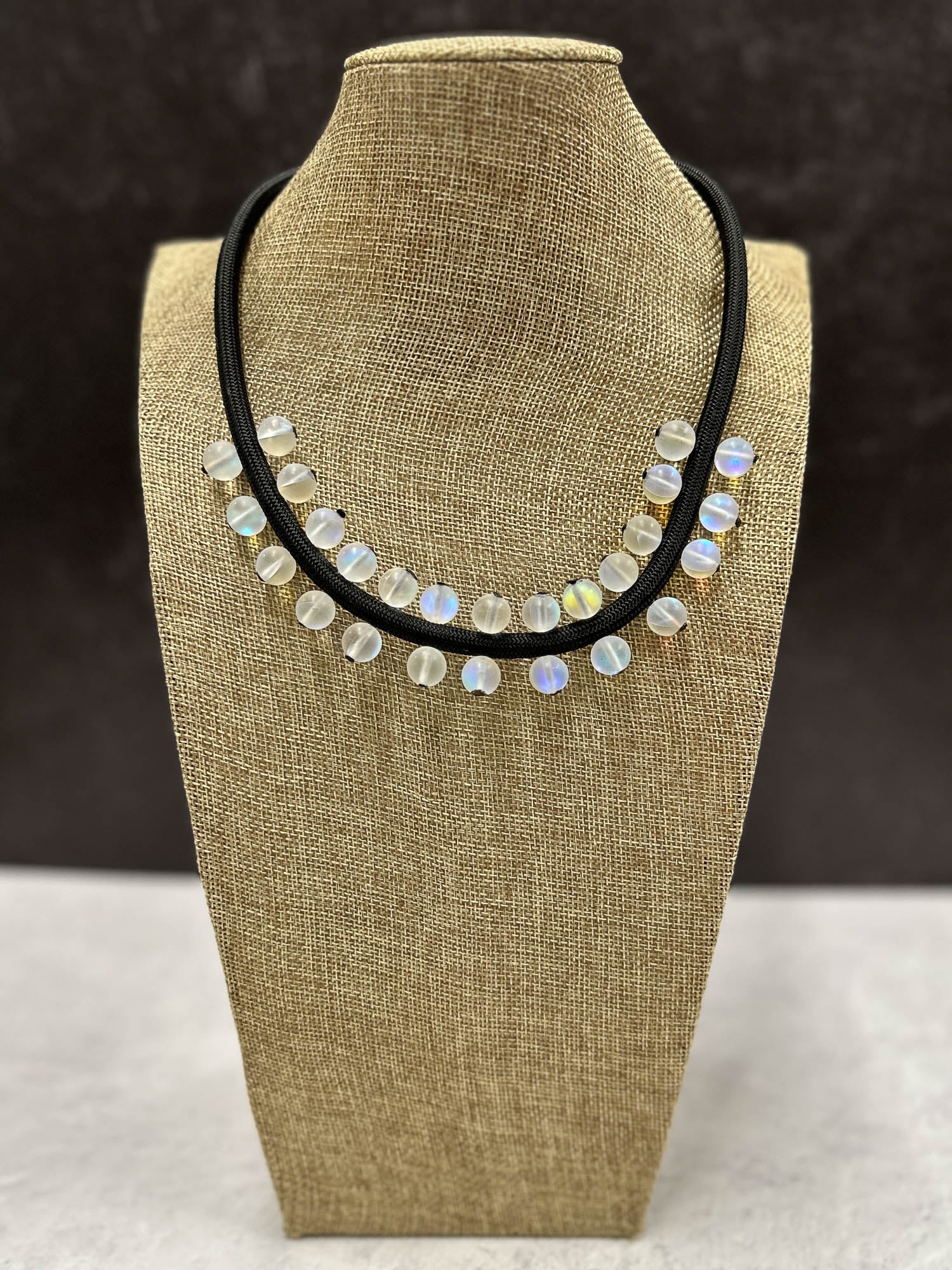 Christina Brampti Glass Beads on Cord Necklace, Black - Statement Boutique