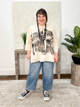 Cynthia Ashby Jay Tee with Black Graphic, Salt - Statement Boutique