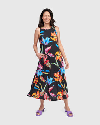 Alembika Flower Print Maxi Tank Dress, Bloom - Statement Boutique