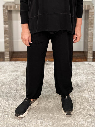 Eva Varro Pocket Tie Front Jogger, Black - Statement Boutique