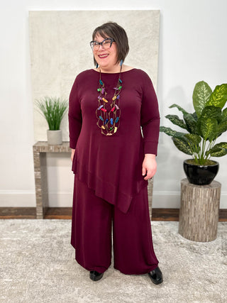 Eva Varro Savannah Boat Neck Tunic, Grape - Statement Boutique