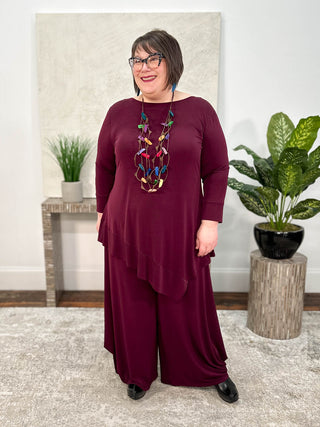 Eva Varro Savannah Boat Neck Tunic, Grape - Statement Boutique