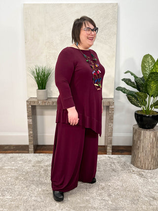 Eva Varro Savannah Boat Neck Tunic, Grape - Statement Boutique