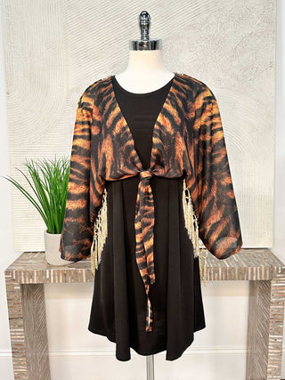 IPNG Primitive Punch Kimono Blouse, Tiger - Statement Boutique