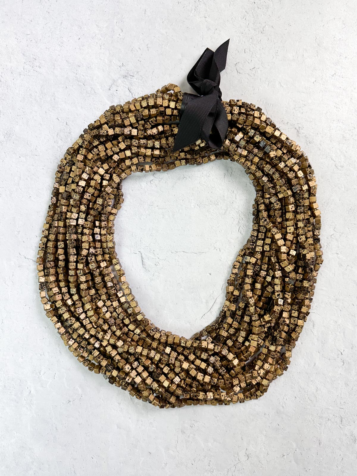 Jianhui London Hand Painted The Next Pashmina Beaded Necklace, Gold/Black - Statement Boutique