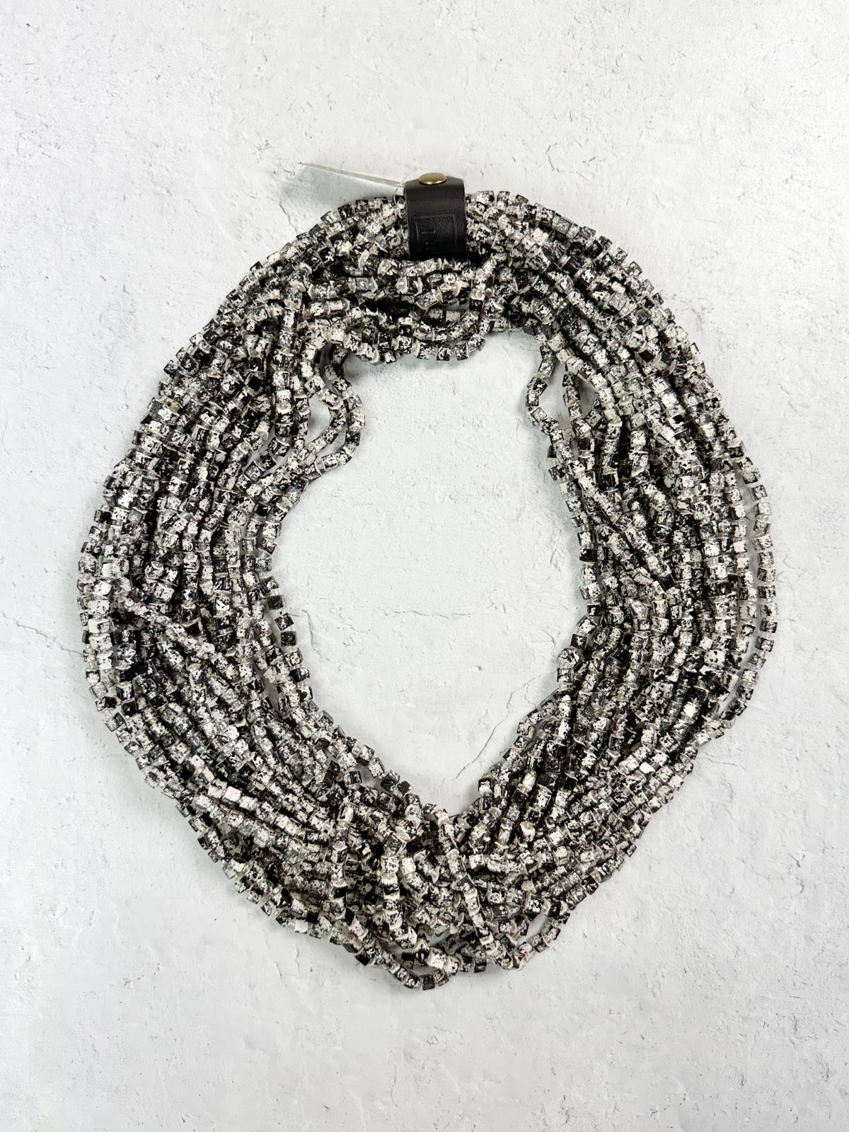 Jianhui London Hand Painted The Next Pashmina Beaded Necklace, White/Black - Statement Boutique