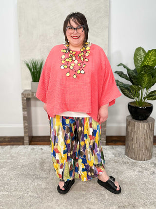 Kozan Alina Top, Papaya Gauze - Statement Boutique