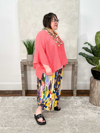 Kozan Alina Top, Papaya Gauze - Statement Boutique