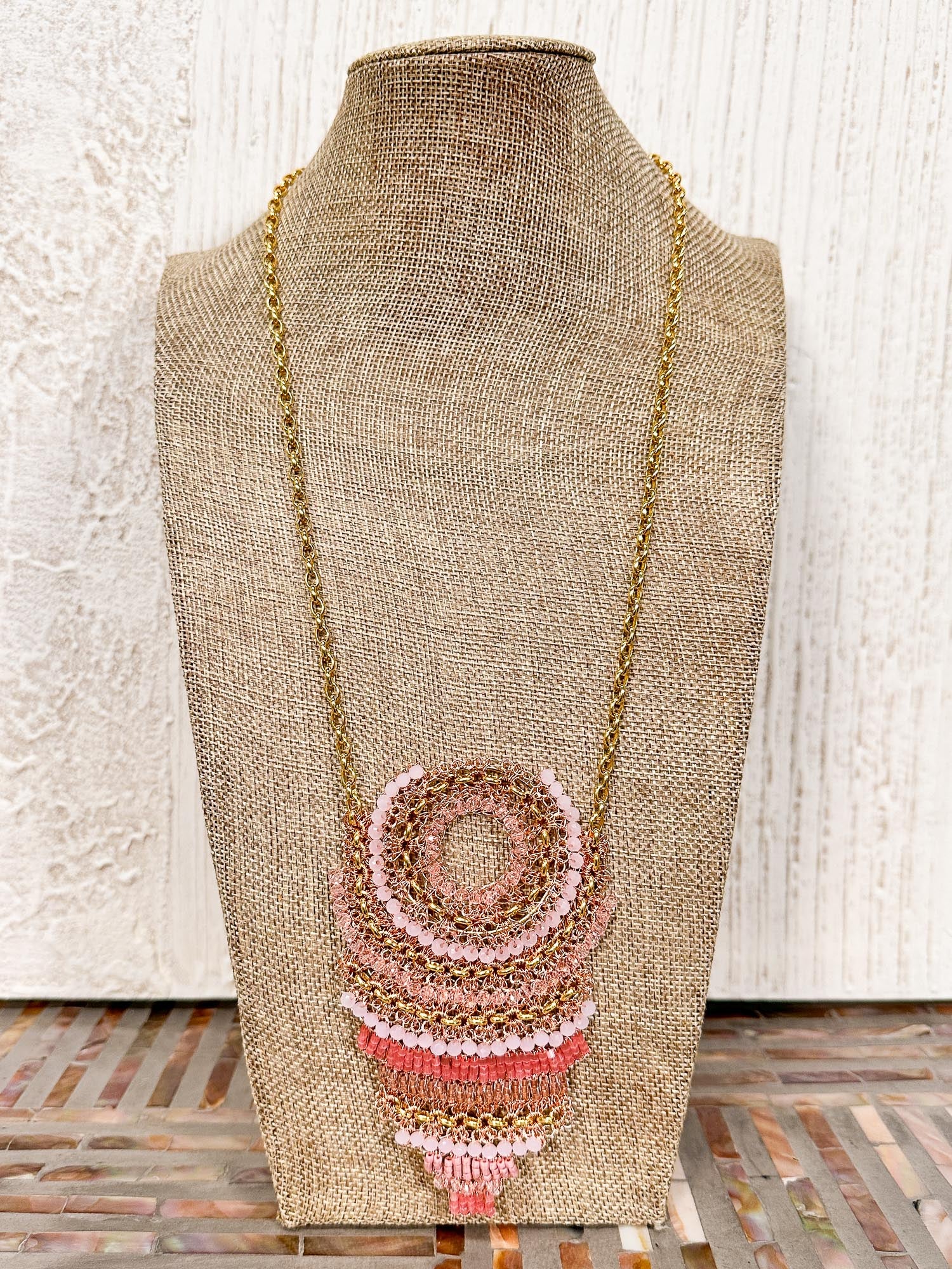 Ripples Necklace, Rose Pink Mix