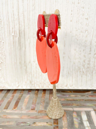Michaela Malin Jane Earrings, Orange/Red - Statement Boutique