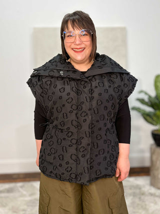 Noen Jacquard Cinch Vest, Black - Statement Boutique