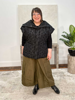 Noen Jacquard Cinch Vest, Black - Statement Boutique