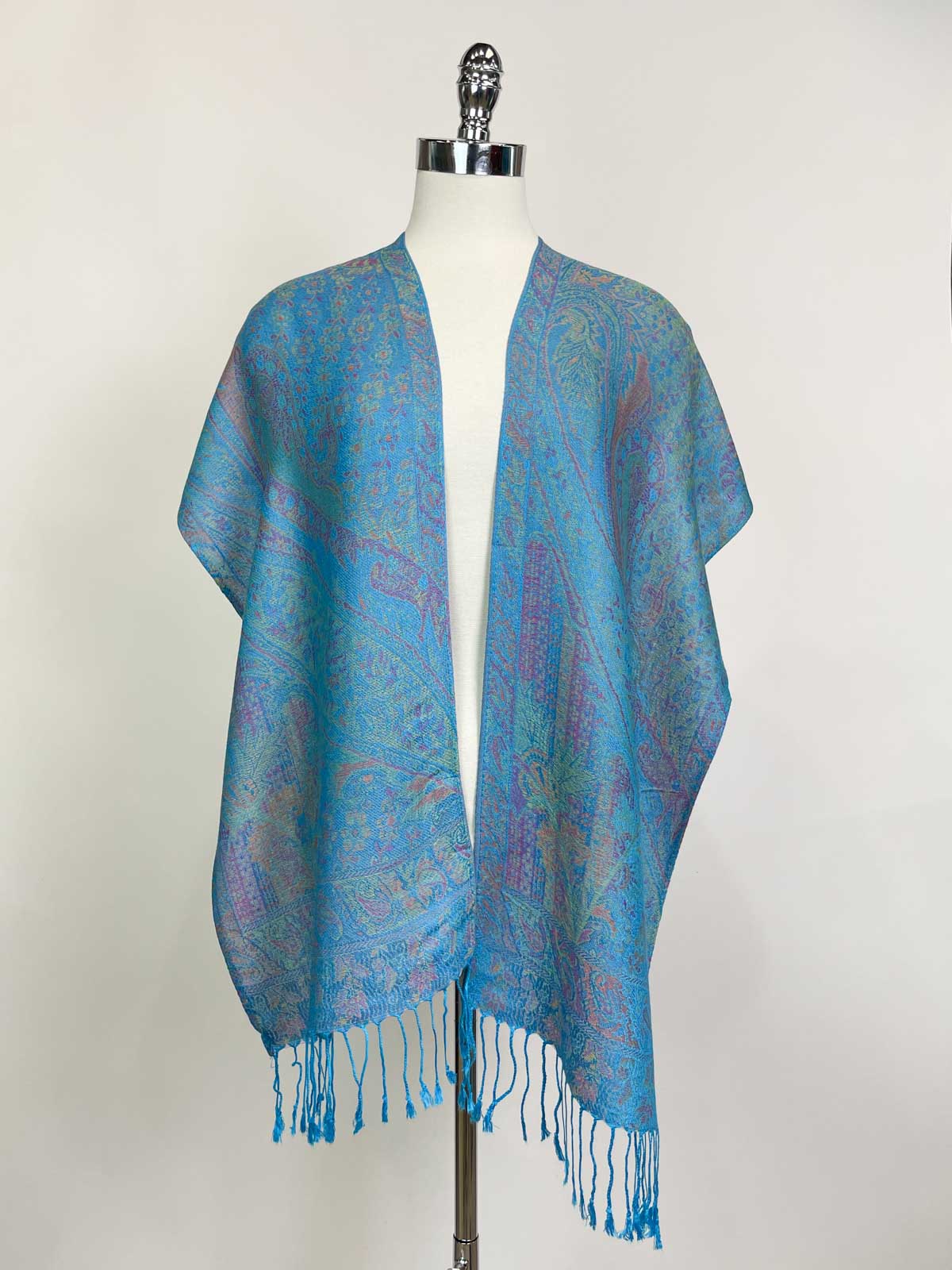 Rapti Fashion Kani Paisley Scarf, Blue Multi - Statement Boutique