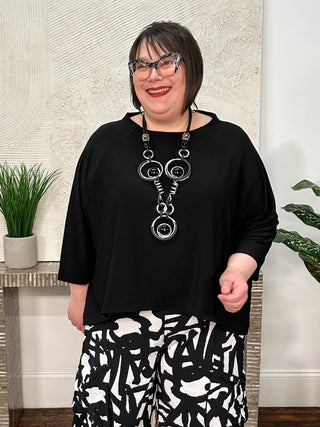 Sympli Breezy Raglan Top, Black - Statement Boutique