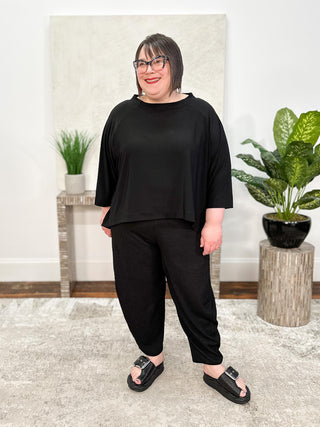 Sympli Breezy Raglan Top, Black - Statement Boutique
