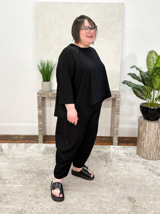 Sympli Breezy Raglan Top, Black - Statement Boutique