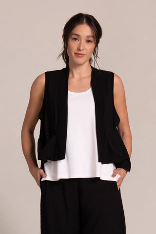 Sympli Pop Cropped Core Vest, Black - Statement Boutique