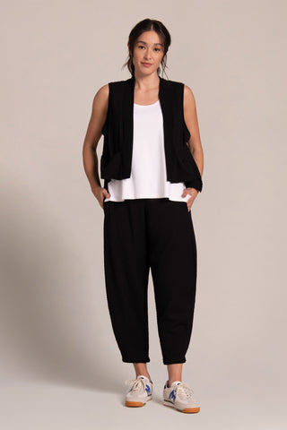 Sympli Pop Cropped Core Vest, Black - Statement Boutique