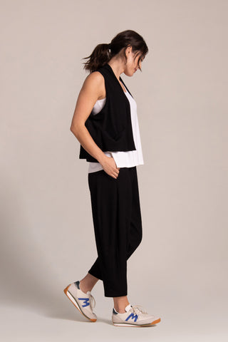 Sympli Pop Cropped Core Vest, Black - Statement Boutique
