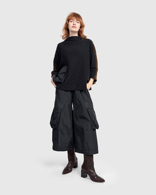 Alembika U.S. Urban Wide Cargo Pants, Black - Statement Boutique