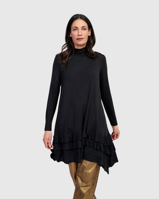 Alembika U.S. Urban Softie Ruffle Tunic, Black - Statement Boutique