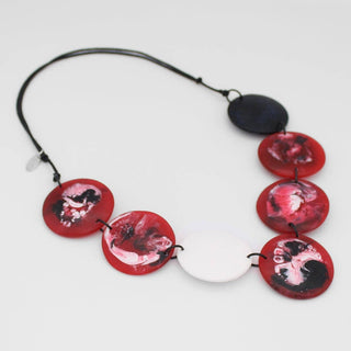 Sylca Designs Red Marble Resin Necklace - Statement Boutique