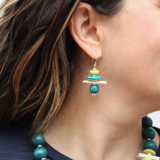 Sylca Designs Turquoise and Yellow Radiance Earrings - Statement Boutique
