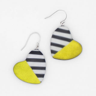Sylca Designs Lime and Black Anastasia Heart Earrings - Statement Boutique