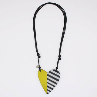 Sylca Designs Lime and Black Anastasia Heart Pendant - Statement Boutique