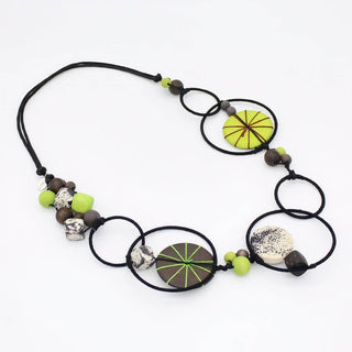 Sylca Designs Lime Hayden Disk Necklace - Statement Boutique