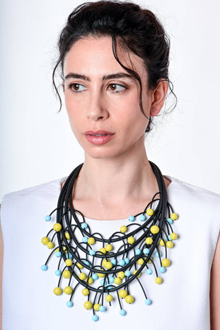 Onyx Necklace, Lime/Blue