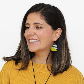 Sylca Designs Lime and Black Anastasia Heart Earrings - Statement Boutique