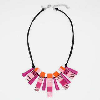 Sylca Designs Pink and Orange Cascade Charm Necklace - Statement Boutique