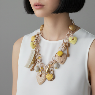 Symi Necklace, Yellow/Neutrals