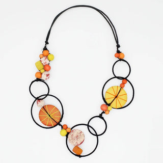 Sylca Designs Orange Hayden Disk Necklace - Statement Boutique
