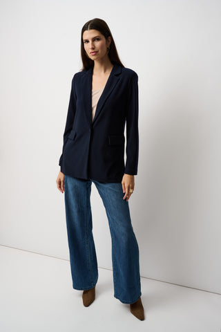 Joseph Ribkoff Classic Straight Blazer, Midnight Blue - Statement Boutique