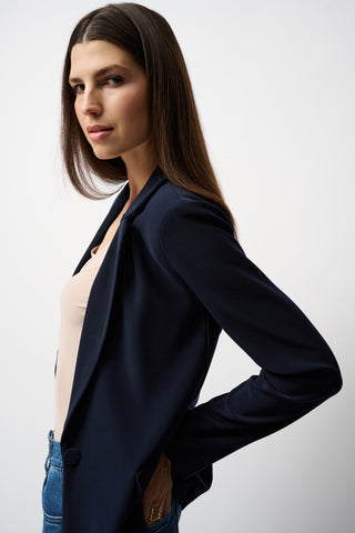 Joseph Ribkoff Classic Straight Blazer, Midnight Blue - Statement Boutique