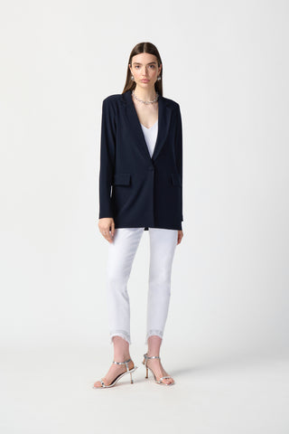 Joseph Ribkoff Classic Straight Blazer, Midnight Blue - Statement Boutique