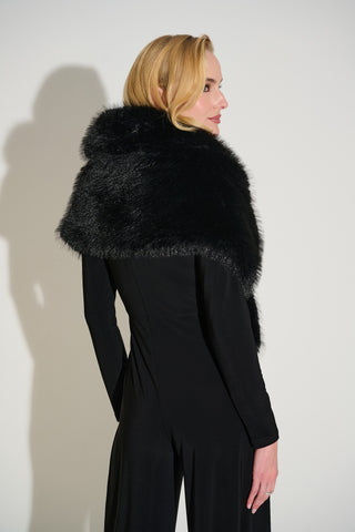 Joseph Ribkoff Signature | Faux Fur Cape, Black - Statement Boutique