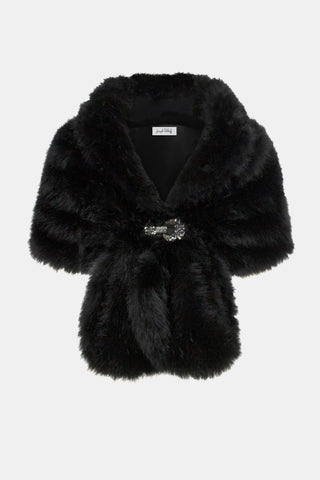 Joseph Ribkoff Signature | Faux Fur Cape, Black - Statement Boutique