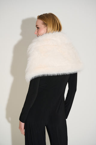 Joseph Ribkoff Signature | Faux Fur Cape, Vanilla - Statement Boutique
