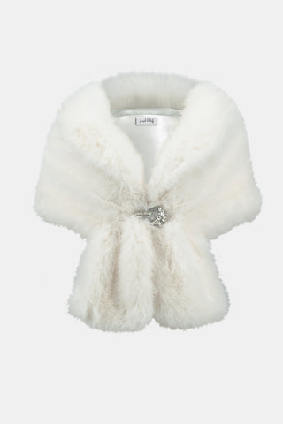 Joseph Ribkoff Signature | Faux Fur Cape, Vanilla - Statement Boutique