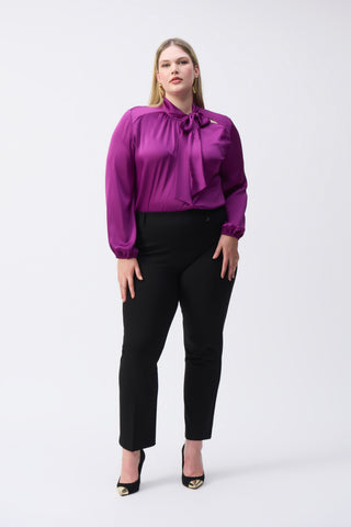 Joseph Ribkoff Heavy Knit Straight Pull-On Pants, Black - Statement Boutique